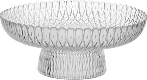 Al Saif Gallery Glass Serving Stand, Engraved, Base, 26X26X10 Cm - Clear product image