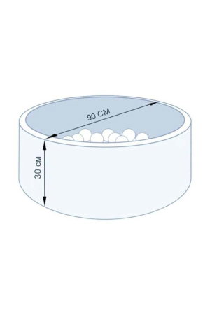 حوض كرات اسفنجية فان مومنت، 90×30 سم، 50 كرة - رمادي product image 2