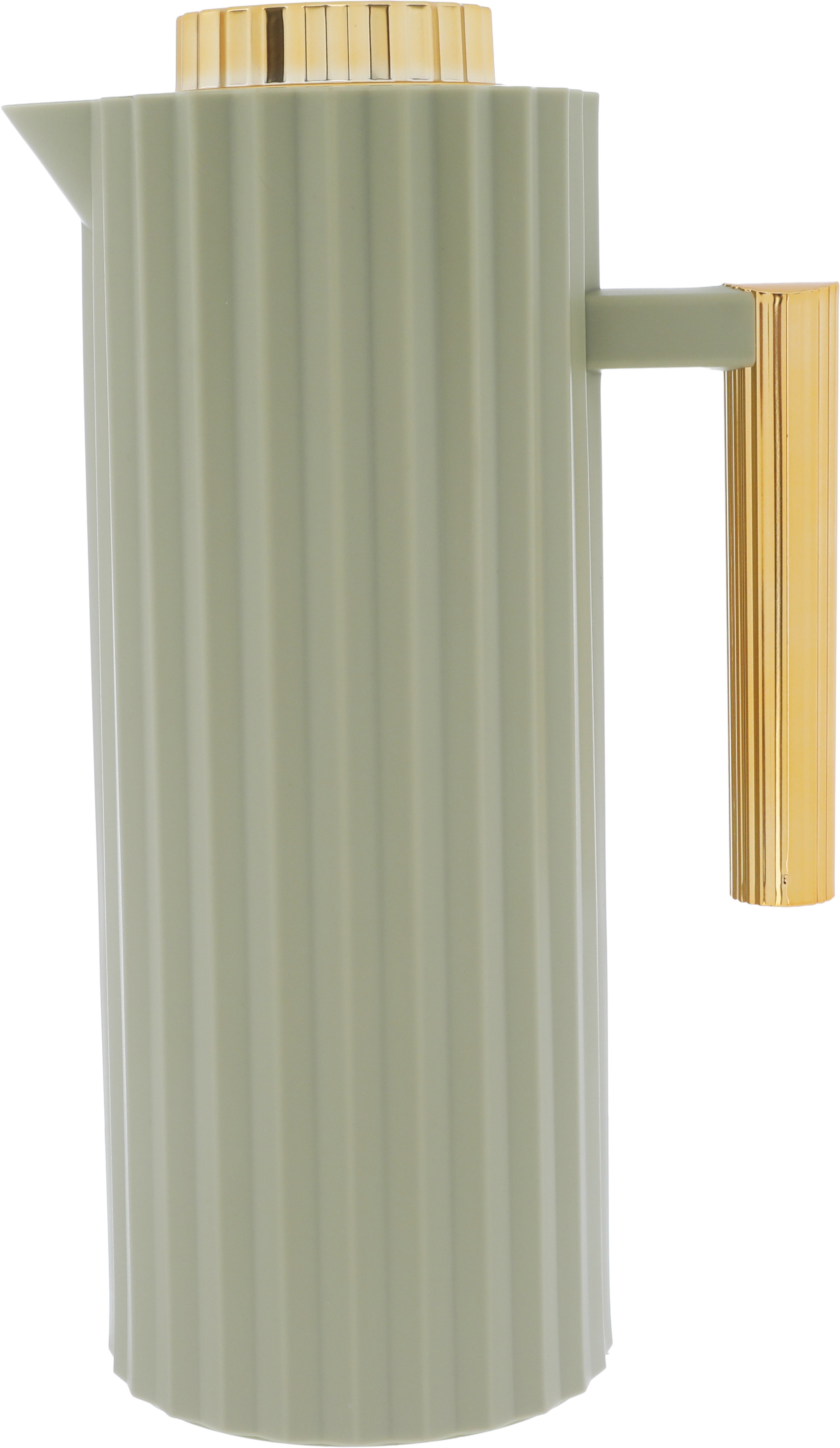 Timeless Rawaa 2 Thermos, 1 liter, golden handle, thermal glass inner container, plastic outer shell - green product image