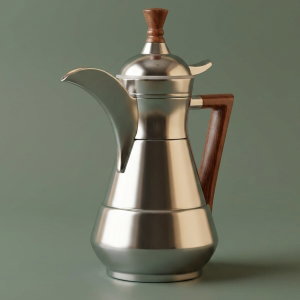 ترمس سليمان 2 السيف غاليري، 0.6 لتر، حافظة داخلية زجاج حراري، حافظة خارجية استيل، يد خشبي - فضي product image