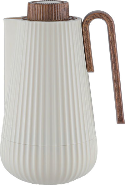 ترمس سمو جلوري، 0.7 لتر، يد خشبي، الخامة الداخلية زجاج، ضغاط - بيج خشبي product image 1