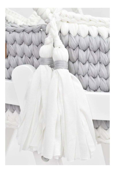 سلة اطفال كروشية فان مومنت، 76×40×20 سم، بقاعدة هزاز - رمادي product image 4