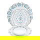 طقم عشاء بورسلان منقوش السيف غاليري، 24 قطعة - أبيض product image 1