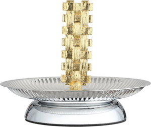 شيالة تقديم ستانلس استيل السيف غاليري، 20x20x17 سم، قاعدة، دائري، مسكة يد ذهبي - فضي product image 2