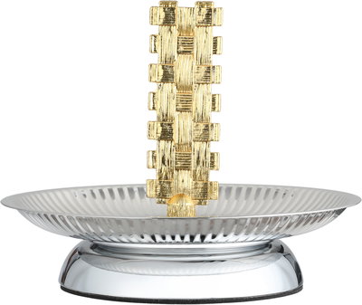 شيالة تقديم ستانلس استيل السيف غاليري، 20x20x17 سم، قاعدة، دائري، مسكة يد ذهبي - فضي product image 2