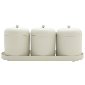 Al Saif Gallery steel box set, 34 x 17 x 15 cm, with topper, 4 pieces - beige product image 2