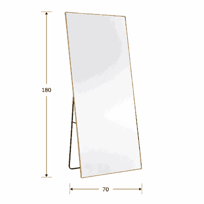 مراية ستاند زجاج، 180×70 سم، ستاند معدن - ذهبي product image 3