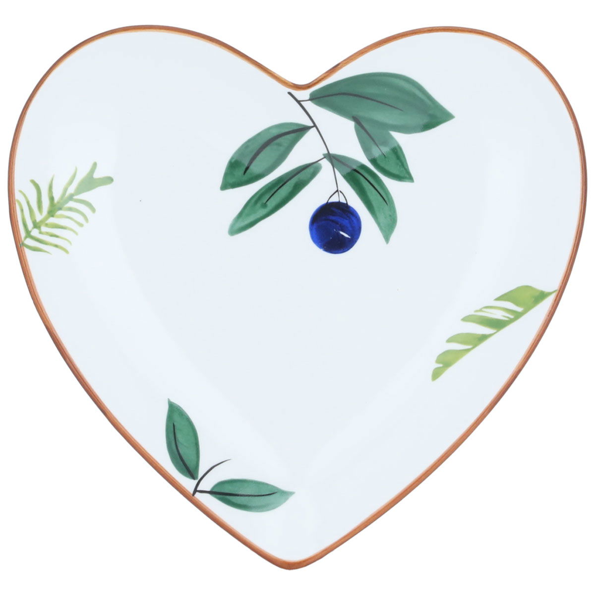 Al Saif Gallery porcelain dessert plate, 16 x 9 cm, heart, fruit pattern - white product image 2