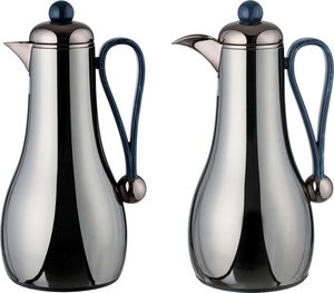 طقم ترامس غيم السيف غاليري، قطعتين، 1/1 لتر، حافظة داخلية زجاج، يد زرقاء - اسود لامع product image