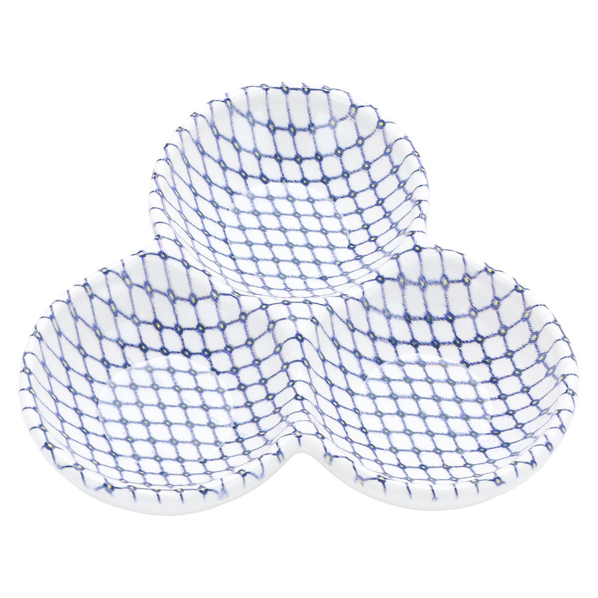 Al Saif Gallery porcelain serving plate, divided into 3 boxes - blue product image 2