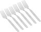 Al Saif Gallery steel sweet fork set, 6 pieces, engraved - silver product image 1