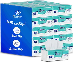 Konex White Tissue Pack, 50 Packs, 300 Tissues Per Pack product image