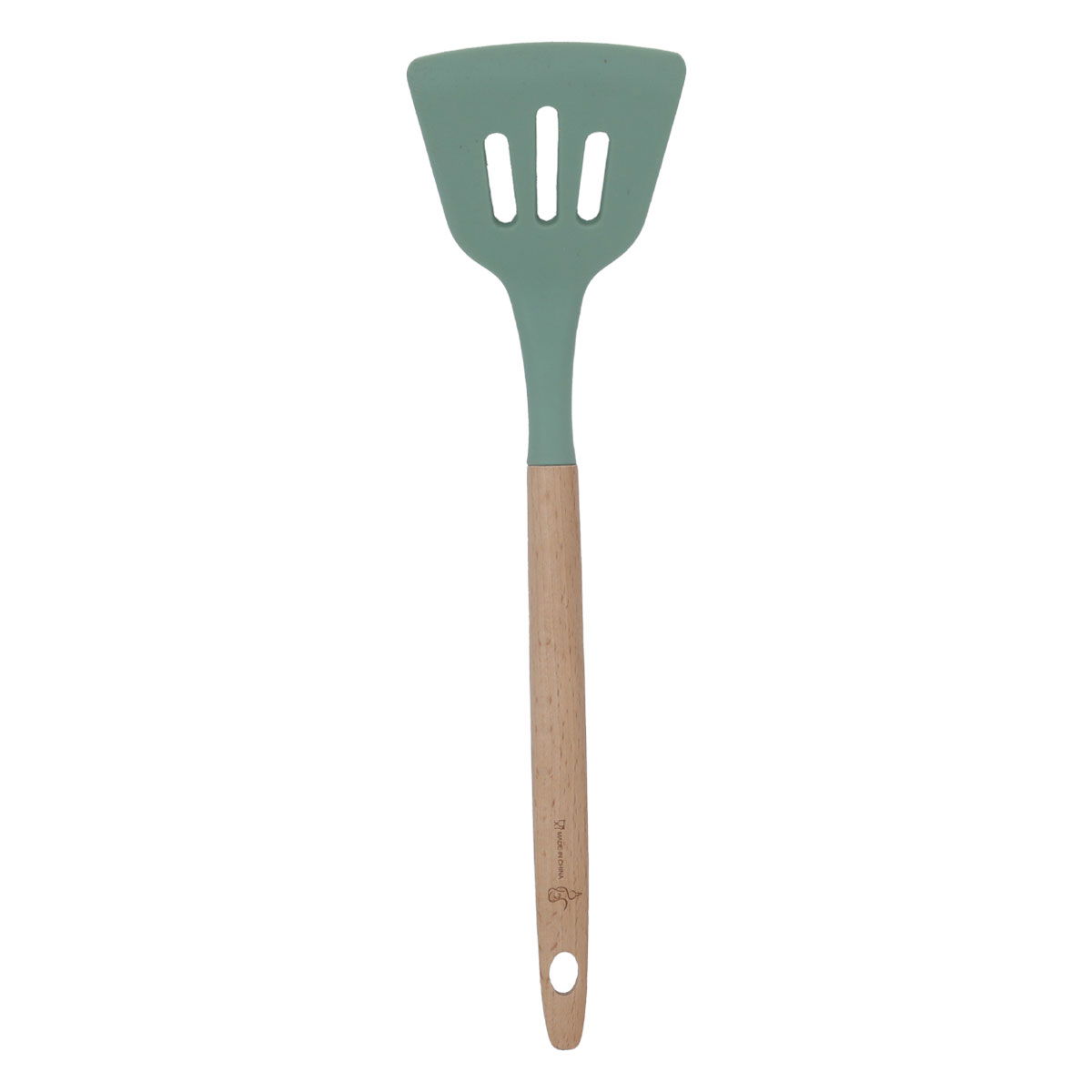 Al Saif Gallery silicone spoon, with wooden handle - green product image 1