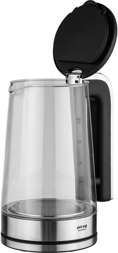 غلاية كهربائية زجاج هوم ماستر، 2.5 لتر، 1500-1800 واط، اضاءة LED، HM-2267 - شفاف فضي product image 4