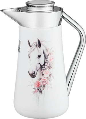 ترمس الهدا ستانلس استيل السيف غاليري، 1 لتر، يد فضي، ضغاط - أبيض product image