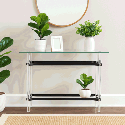 مدخل استقبال اكريليك زجاج، 80×140×40 سم - اسود شفاف product image 1