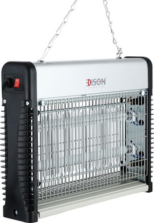 صاعق حشرات كهربائي إديسون، 12 واط، اشعة فوق بنفسجية، JB20F-2X10L2 - فضي اسود product image 2