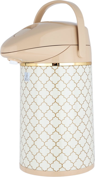 Timeless Jaguar thermos, 2.2 liters, compressor, thermal glass inner container, steel outer shell - beige product image 3