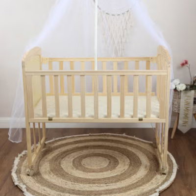 سرير اطفال خشب فان مومنت، 90×40 سم، مع ناموسية - خشبي product image 1