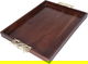 Saif Gallery wooden serving tofir, 46 x 36 cm, rectangle, golden branch handle - brown product image 4