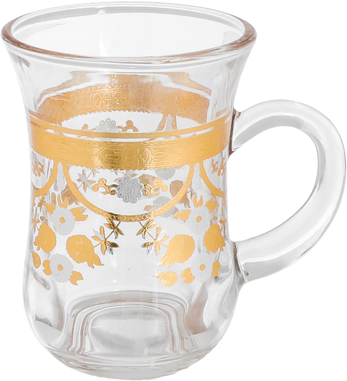 Max Glass Teapot Set, Gold and Silver Embossed, 6 Pieces - Clear product image 2