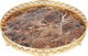 Al Saif Gallery steel serving tray with gold edges, 35 x 35 x 6 cm, round, marble - brown product image 1