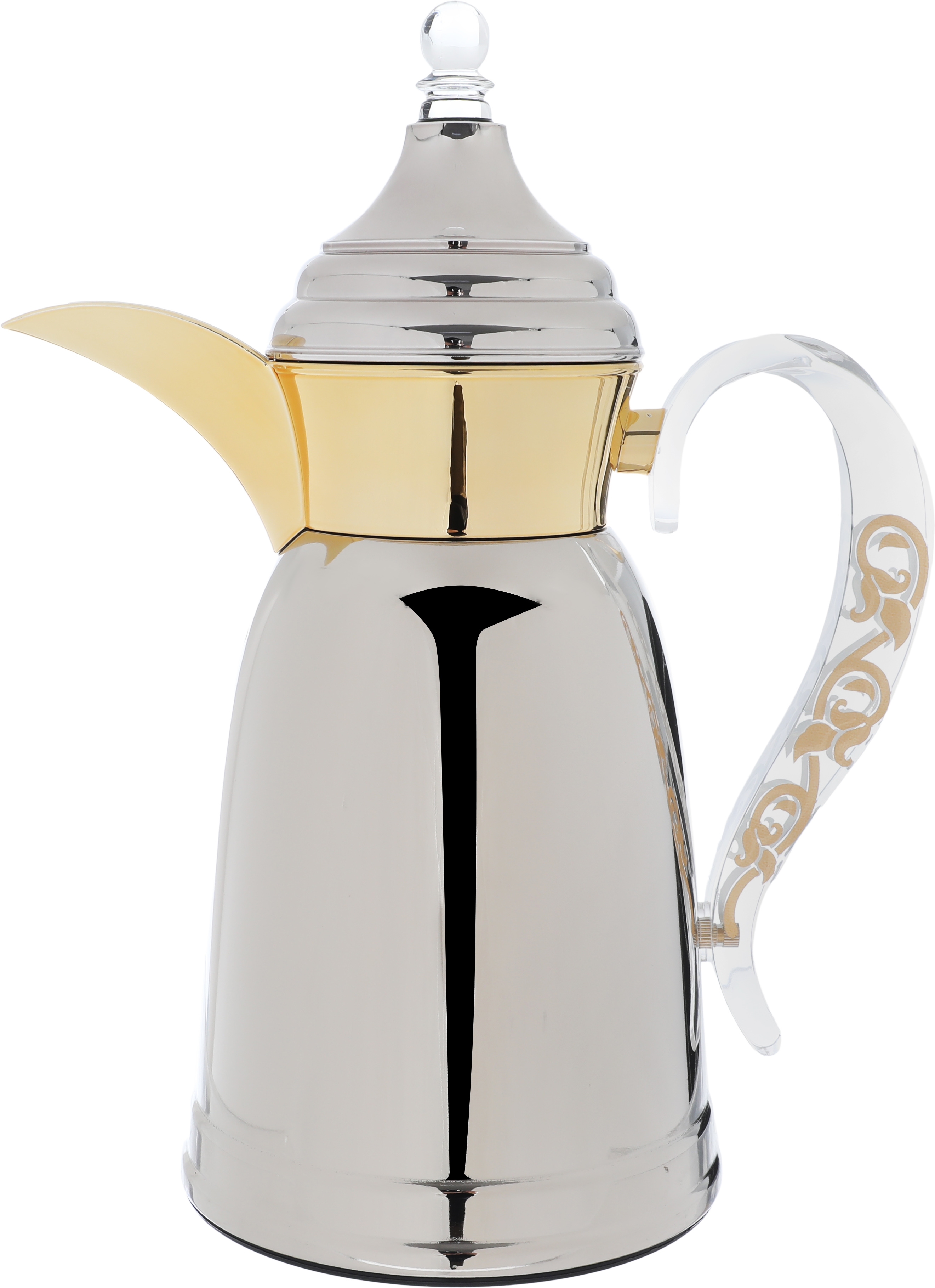 Al Saif Gallery Qamar thermos set, 1 liter, thermal glass inner container, steel outer shell - silver product image 3
