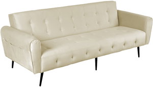 كنبة سرير مونتيلا خشب سويدي باك كومفورت، 190x70x90 سم، قماش مخمل - بيج فاتح product image