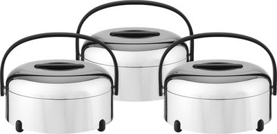 Al Saif Gallery Stainless Steel Food Container Set, 3 Pieces - Silver Black product image 1