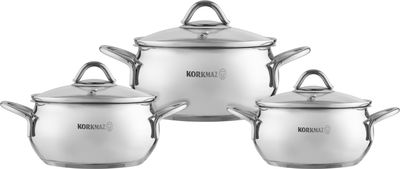 قدر ستاينلس استيل كوركماز تومبك، 6 قطع - فضي product image 1