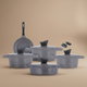 طقم قدور جرانيت تورنادو، 9 قطع - رمادي product image 1