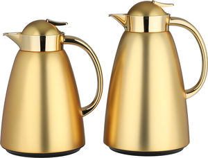 طقم ترامس سيف بلص، 0.7 / 1 لتر، خامة داخلية زجاج، غطاء ضغاط - ذهبي مطفي ولامع product image