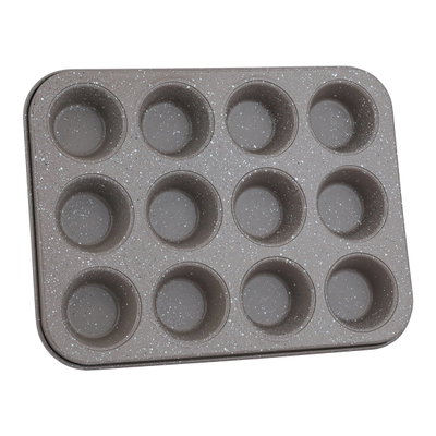 Back Chef Granite Mini Cupcake Pan, 25.5 x 19.5 x 2.1 cm, Rectangle, 12 Places - cappuccino product image 5