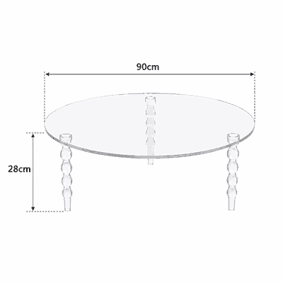 طقم طاولات اكريلك، 5 قطع - شفاف product image 2