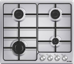 موقد غاز بلت ان ارو، 60 سم، 4 شعلات، RO-60BHGK - فضي اسود product image