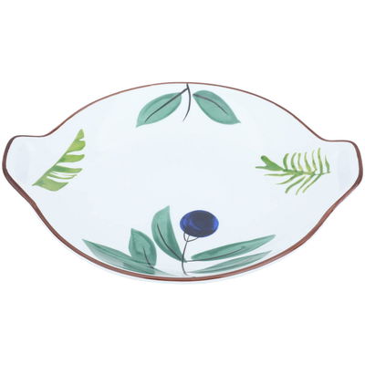 Porcelain dessert plate in the hands of Al Saif Gallery, 23 x 23 x 3 cm, round, fruit pattern - white product image 2