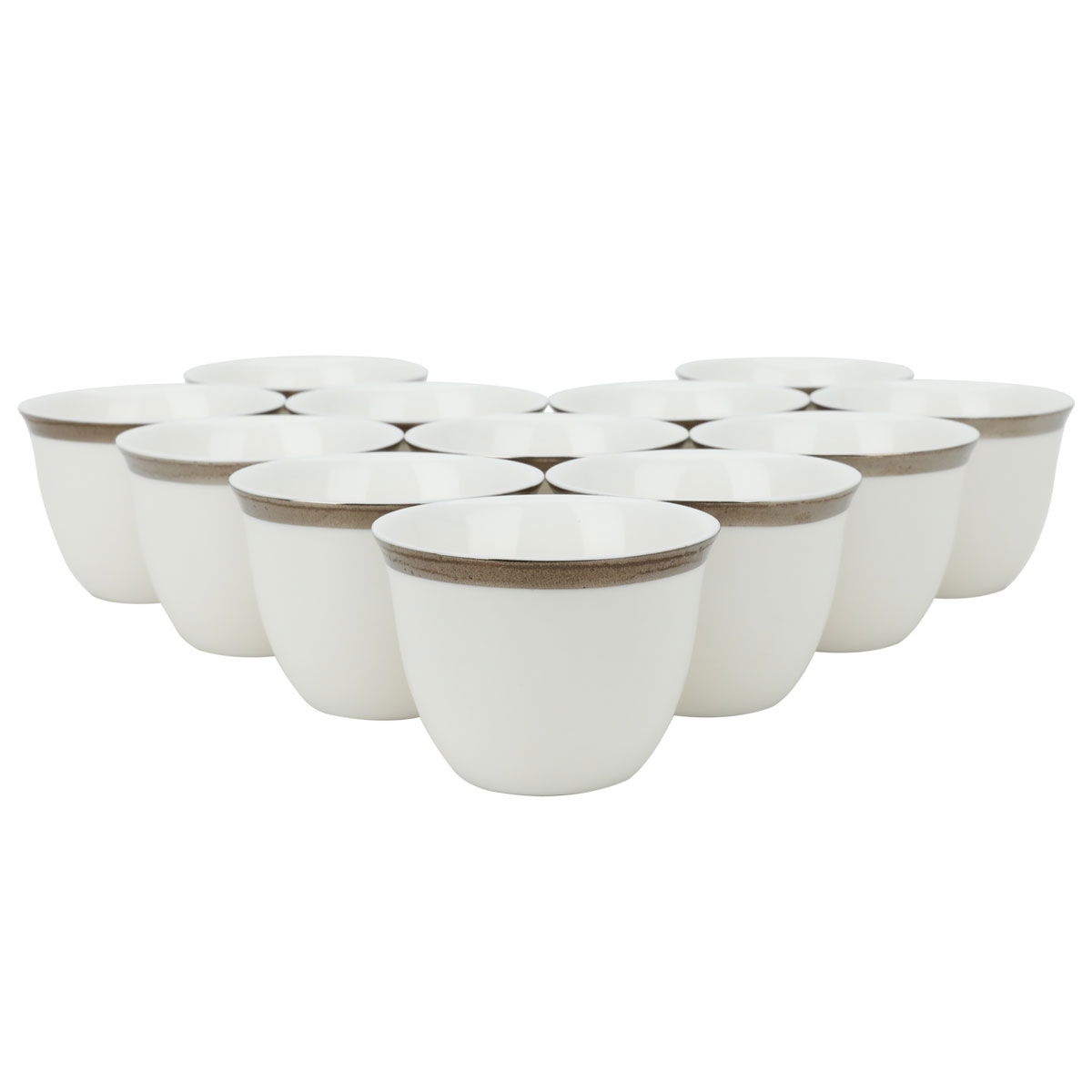 Al Saif Gallery Porcelain Arabic Coffee Cups Set, 12 Pieces, 90 ml - White product image 3