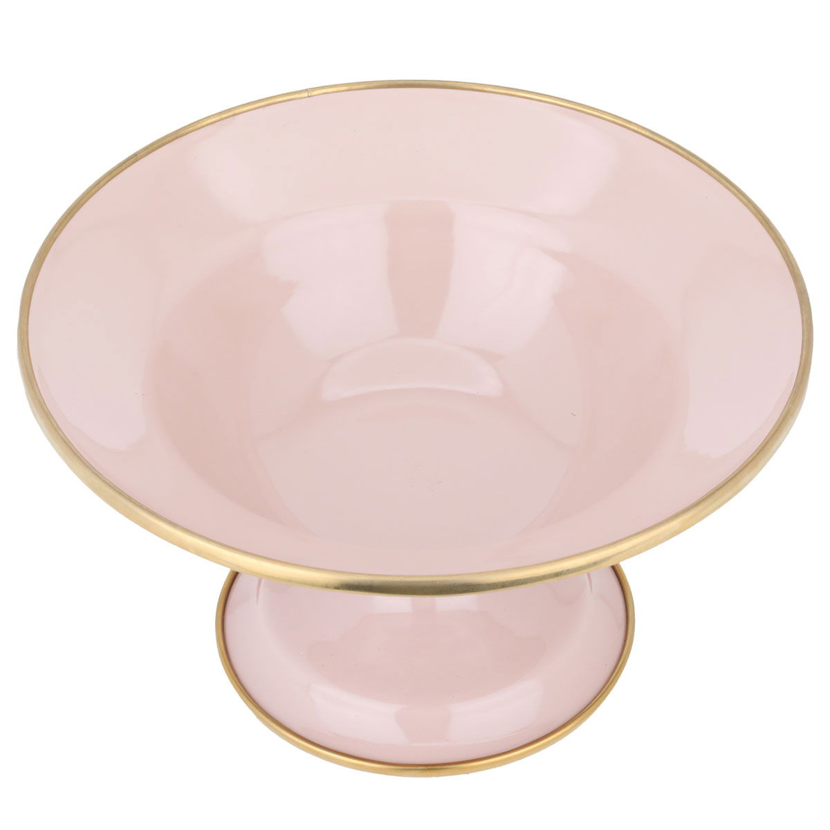 Al Saif Gallery Steel Serving Plate, 20 cm, with base - light pink product image 1