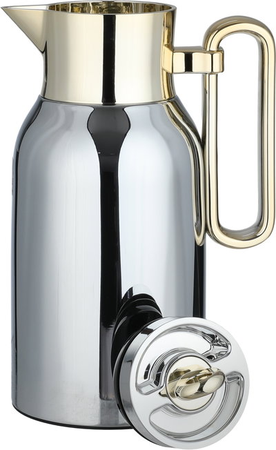 Al Saif Gallery Al Durra Thermos Set, 1/1 Liter, 2 Pieces, Glass Inner Container, Push Button, Gold-Silver Handle product image 5