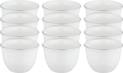 طقم فناجين قهوة سعودي بورسلان السيف غاليري، 12 قطعة - أبيض product image 1