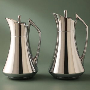 Al Saif Gallery Karma thermos set, 1 liter, thermal glass inner container, steel outer shell - silver product image
