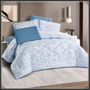 طقم لحاف قماش، 230x250 سم، نفرين، 6 قطع - ازرق سماوي product image 2