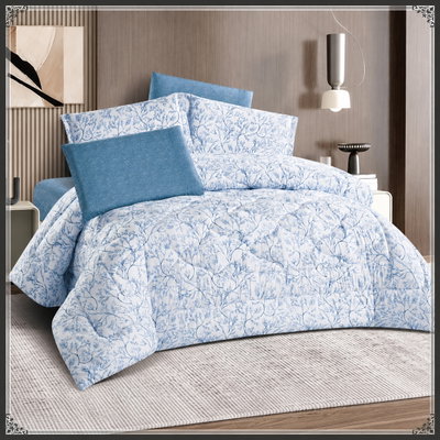 طقم لحاف قماش، 230x250 سم، نفرين، 6 قطع - ازرق سماوي product image 2