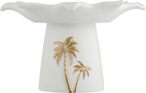 ستاند تقديم جبس السيف غاليري، 21x21x12 سم، دائري، قاعدة، نخلة ذهبي - أبيض product image 2