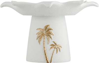 ستاند تقديم جبس السيف غاليري، 21x21x12 سم، دائري، قاعدة، نخلة ذهبي - أبيض product image 2