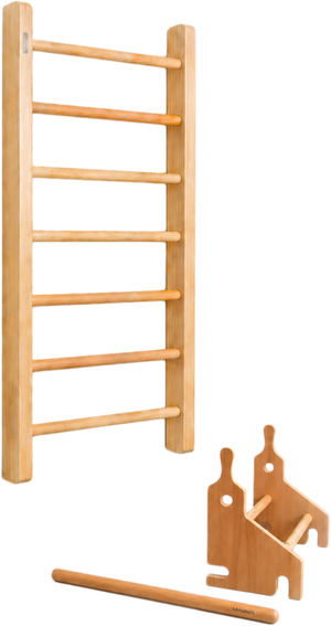 Kangaroo 11151515729  Wooden Swedish Wall Ladder, 165×150×80 cm, Adjustable - Light Wood product image