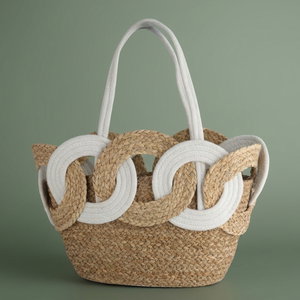 Al Saif Gallery Wicker Thermos Bag, 45x27 cm - Beige White product image