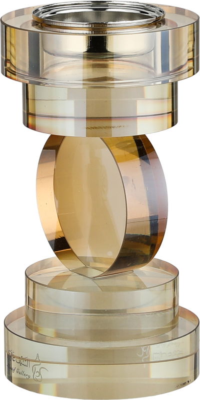 مبخرة زجاج السيف غاليري، 7x7x13 سم، قاعدة دائري - ذهبي شفاف product image 2
