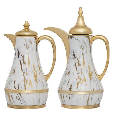 طقم ترامس استيل السيف غاليري(جود)، 1 لتر - 0.75 لتر، 2 قطعة - أبيض رخامي product image 2