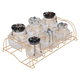 طقم علب بهارات زجاج السيف غاليري، بستاند ذهبي، 7 قطع - ملون product image 3